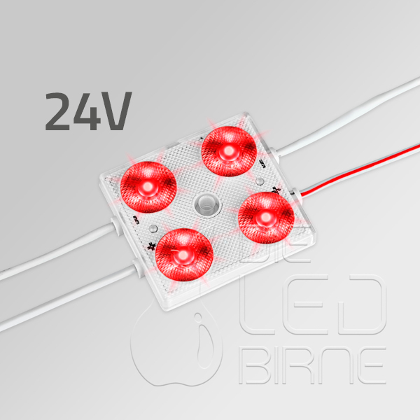 4er LED Modul, Nova 4 - Rot - 24V - 1,44W